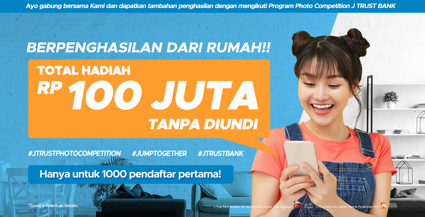 BERPENGHASILAN DARI RUMAH!! TOTAL HADIAH RP 100 JUTA TANPA DIUNDI