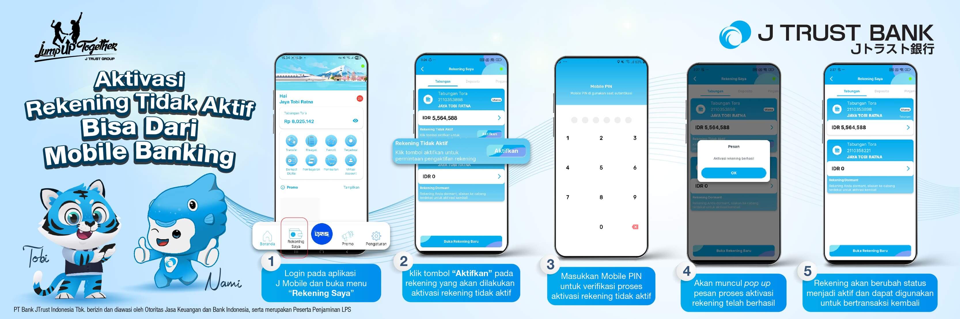 Aktivasi Rekening Tidak Aktif dari Mobile Banking